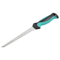 Wolfcraft Hand-Stichsäge für Ausschnitte in Gipskarton - Robuste, langlebige Schneidzähne & Ergonomischer 2-Komponenten-Griff - Für DIY Projekte