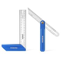 WORKPRO Anschlagwinkel 200mm & T-Schmiege 230mm Set, Verstellbarer Multifunktionswinkel Zimmermannswinkel Winkelschmiege aus Edelstahl mit Aluminiumlegierungsgriff