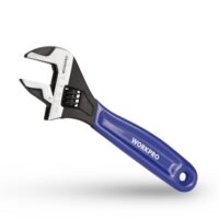 WORKPRO Schraubenschlüssel 150 mm Rollgabelschlüssel, Verstellbarer metrischer Einmaulschlüssel aus Cr-V Stahl und weichem Bi-Material-Griff