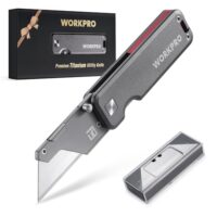 Universalmesser mit Titan-Body und Aluminiumgriff für Schneidarbeiten, inklusive 10 Doppelklingen
