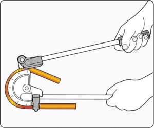 YATO Rohrbieger 15mm mit Holzgriff und Silberbeschichtung, ideal für Heimwerker und DIY-Projekte