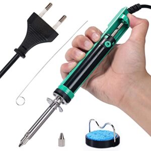YIHUA 929D-V, einsetzbares Vakuum-Entlötkolben mit kurzerem Ladegriff und Entlötdüsen 1.0mm 1.2mm für Durchstecklötungen (EU PLUG)