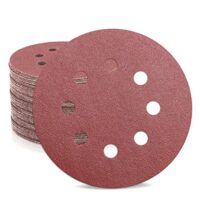 Schleifpapier 125 mm Klett 100 Körnung, Schleifscheiben für Exzenterschleifer, Aluminiumoxid-Schleifmittel, Rund Schleifpads