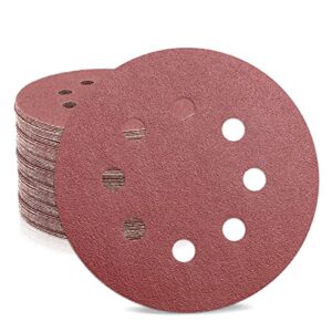 Schleifpapier 125 mm Klett 100 Körnung, Schleifscheiben für Exzenterschleifer, Aluminiumoxid-Schleifmittel, Rund Schleifpads