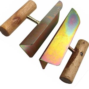 Paar Winkelspatel aus Kohlenstoffstahl mit Holzgriff und Inneneckenkelle, ideal für Gipsarbeiten bei Wand und Bad, perfekt zum Erstellen von 90-Grad-Winkeln