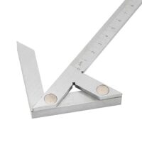 Zentrierwinkel, 100 x 70 mm Zentrierwinkel-Lineal, Rundstabmarkierungs-Zentriersucher, Mittelmessgerät aus Kohlenstoffstahl für Heimwerker und Profis in der Baubranche