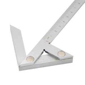 Zentrierwinkel, 100 x 70 mm Zentrierwinkel-Lineal, Rundstabmarkierungs-Zentriersucher, Mittelmessgerät aus Kohlenstoffstahl für Heimwerker und Profis in der Baubranche