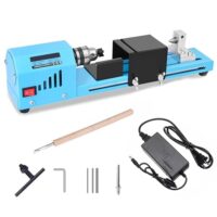 ZXLLAFT 150W Mini Drehmaschine, hochwertige Metalldrehmaschine für das Schneiden und Schleifen von Holz, mit 4000-9000 Umdrehungen pro Minute