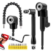 Hochwertiges Winkelschrauber-Set mit 14 Stücken, einschließlich L-förmigen Schraubenschlüssel und silbernen Bits, ideal für Profis und Anfänger für Installationen und Reparaturen.