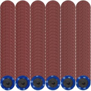 150 Stück 50mm Schleifscheiben Set, Roloc Schnellwechsel in Körnung 36/60/80 Quick Change Schleifpads für Stabschleifer, Entrosten, Schleifen, Polieren von Metall und Holz