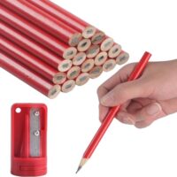 Bleistifte für Handwerker, Werkstatt Schreiner Markierungswerkzeug, Zimmermann Baustift, 20 Stück, roter Bleistift mit Anspitzer