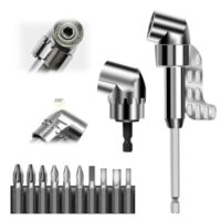 Winkelbohraufsatz für schwer zugängliche Bereiche, 105° Winkelschrauber Vorsatz Adapter mit Multi-Funktionen Bend Screwdriver Bit, 1/4-Zoll Sechskantschaft für Garage und Bauarbeiter