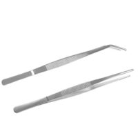 25 cm Gebogene Pinzette Stumpf aus Edelstahl, rutschfest und lang, ideal für Wasserhaustiere, Korallenbasteln, Pflanzentriebereparaturen und mehr.