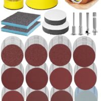 250 Stück 50mm Schleifscheiben Pads, Schleifpapier Klett Set für Bohrer Dremel Schleifaufsätze Akkuschrauber, Körnung 80 zu 3000 für Polieren Metall Holz Auto Felgen Scheinwerfer