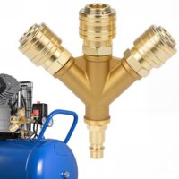 Druckluftverteiler mit 3 Ausgängen, korrosionsbeständig, Nickellegierung, 1/4 NPT Männchen, Quick Coupler, Drossluft Y Verteiler