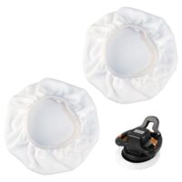 Drei polierhauben aus Mikrofaser-Material für Poliermaschinen mit 220-250 mm, perfekt für Autolackpflege und Metallpolitur.