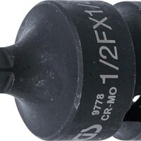 BGS Kraft-Steckschlüssel-Adapter für Heimwerker und Handwerker, Chrom-Molybdän-Stahl, 74,4 Nm Kraft, Vierkant 1/2" und 1/4" Abtriebsprofile