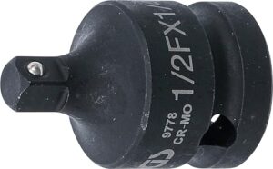 BGS Kraft-Steckschlüssel-Adapter für Heimwerker und Handwerker, Chrom-Molybdän-Stahl, 74,4 Nm Kraft, Vierkant 1/2" und 1/4" Abtriebsprofile
