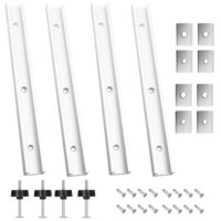 Komplett-Set aus 4 Stück T-Führungsschiene-Klemmschienen aus Aluminiumlegierung, 400mm T-Slot Track Gehrungsschiene Set mit M8/M6 Schieber und Montageschiene Gleitschiene in Silber