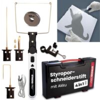 STREND PRO Styroporschneider heißdrahtschneider AKKU, 4-in-1 Heißer Draht Styroporschneider mit 550°C Temperatur, ideal für DIY-Projekte, kabellos und leicht zu bedienen.