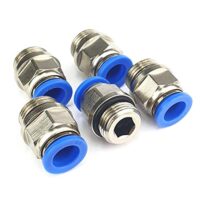 5 Stück Steckverschraubung Pneumatik Steckverbinder Schnellsteckverbinder Push In G 1/4 x 8mm zylindrisch ideal für geölte und ungeölte Druckluft neutraler Gase und Wasser