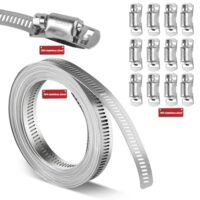 Schlauchschellen aus Edelstahl 304 mit verstellbaren Durchmessern, ideal für Wasser-, Gas-, Rohr- und Unterdruckschläuche in der Automobilindustrie, im Handwerk und bei der Installation von Klimaanlagen und Rohrleitungen.