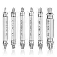6 Stück Schraubenausdreher Set, HSS 4341 Hartegrad 62-63hrc, ideal für Hausbesitzer, Holzarbeiter, Mechaniker und Bastler