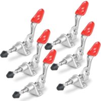 6 Stük Kniehebelspanner, Schnellspanner, Spannklemme, Waagrechtspanner, Knebelklemme, Niederhalter, verstellbarer Horizontaler Klemme für Maschinenbetrieb, Zimmerei und Schweißen