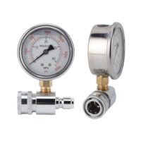 Hochqualitäts-Manometer-Kit für den Gebrauch mit Autowaschmaschinen und Hochdruckreinigern. Einsetzbar mit 6000 PSI und 3/8 Zoll Schnellanschluss.