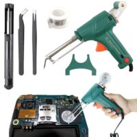60W Lötkolben Set mit automatischer Elektronik, Entlötungspumpe und Pinzette für Schmuckhersteller und Industrieanwender
