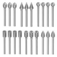 Diamant Fräser Set, 20 Stück Diamant Frässtifte für Schleifen und Polieren von Stein, Glas und Keramik mit 1/8'' Schaft