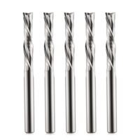 Spiralfräser-Bits mit 2 Flöten, Abwärtsschnitt, 1/8 Zoll Schnittdurchmesser, Vollhartmetall-CNC-Bits für Holzschnitt