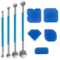 Professionelles Silikon Werkzeugschaber Kit für Badezimmer, Küche und Raum. Inklusive 4 Metallkugel Werkzeuge und 5 Silikon Caulking Werkzeug Kit.