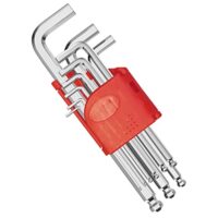 Innensechskantschlüssel set mit kugelkopf, Silber, 9 Stück 1,5-10 MM, Werkzeugset für Autos und Möbeln