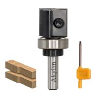 AKYLIN Wendeplatten Bündigfräser mit 8mm Schaft und austauschbarer Hartmetall Klinge, ideal für Kantenbearbeitung in DIY-Projekten