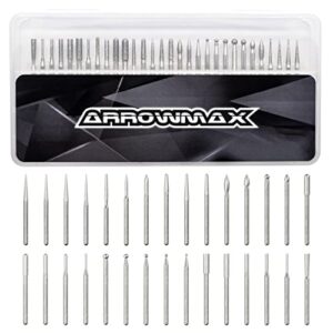 ARROWMAX Schnitzbits Holzgravur-Fräser mit (2,35 mm) Schaft, 30 Stück Gravurbits für Ihre unterschiedlichen Bedürfnisse, langlebiges Zubehör für rotierende Werkzeuge für Heimwerker, Schnitzen
