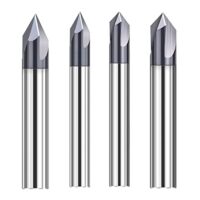 Hartmetall Schäftfräser Set mit TiAlN Beschichtung für CNC Maschinen und Anfassen, 4 Teile: Ф4,0*50L*3F*60°, Ф4,0*50L*3F*90°, Ф6,0*50L*3F*60° und Ф6,0*50L*3F*90°