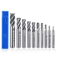 HSS Schaftfräser, 10 Stück, CNC Drehmaschine, gerader Schaft, 2-12 mm, 4 Flöte Spiralfräser