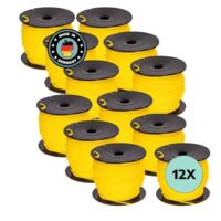 Pflasterschnur Gelb 2,00 mm für Pflastern mit 12 Rollen auf PVC Rolle, langlebig und reißfest
