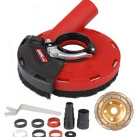 Absaughaube für Winkelschleifer 115/125mm mit Diamantschleiftopf 125mm x 22,2 mm zum Arbeiten mit Beton