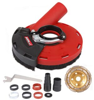 Absaughaube für Winkelschleifer 115/125mm mit Diamantschleiftopf 125mm x 22,2 mm zum Arbeiten mit Beton