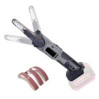 Elektrischer Bandschleifer mit Akku, kompatibel mit Makita 18V, 3 Schleifbändern und 6 Geschwindigkeiten für Holz, Metall, Kunststoff, Keramik und Stein