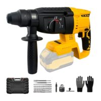 Akku-Bohrhammer Kompatibel mit Makita 18 V Akku, 3-in-1 elektrische bürstenlose Schlagbohrmaschine, stufenlos einstellbare Geschwindigkeit, 10 Stück Bohrer und Handschuhe