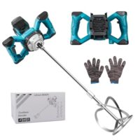 Akku Farbmörtelrührer, kompatibel mit Makita Batterie, Brushless Farb-Mörtelrührer Betonmischer mit Rührquirl Durchmesser 10-15cm (6-Gang-Getriebe, max 680r/min, ohne Akku)