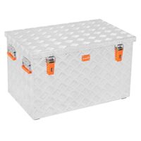 Hochwertige Aluminium Riffelblech Transportkiste mit 150 Litern Fassungsvermögen, ideal für den Transport von Haushaltsgegenständen in feuchten oder temperaturunbeständigen Umgebungen
