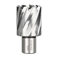 HSS Kernbohrer 30 mm Schneiddurchmesser, 19 mm Weldonschaft, 35 mm Schnitttiefe, Kernbohrer für Magnetbohrmaschinen
