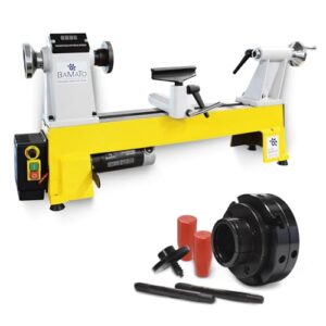 BAMATO Drechselmaschine WL-460V, 4-Backenfutter, 550W Leistung, M33 Geweindeaufnahme, MK2 Konus, 153mm Spitzenhöhe, Holzwerkstatt