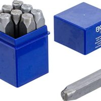 Einschlagzahler BGS 3039 mit Gravur auf abgesetzter Fläche und Tiefenbegrenzung, perfekt für Stahl und Eisen nach DIN 1451
