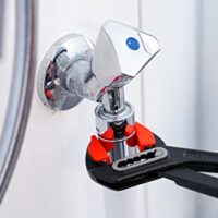 BGS Wasserpumpenzange, Werkzeugzange für Schrauben und Gegenhalten, Biegen, Pressen und Greifen von unterschiedlichen Werkstücken, hochwertige Konstruktion aus Werkzeugstahl mit Kunststoff-Schonbacken
