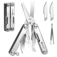 Multifunktionales Werkzeug mit Schere, Hakenmesser, Schlüsselring und Glasbrecher, ideal für Outdoor-Camping-Aktivitäten